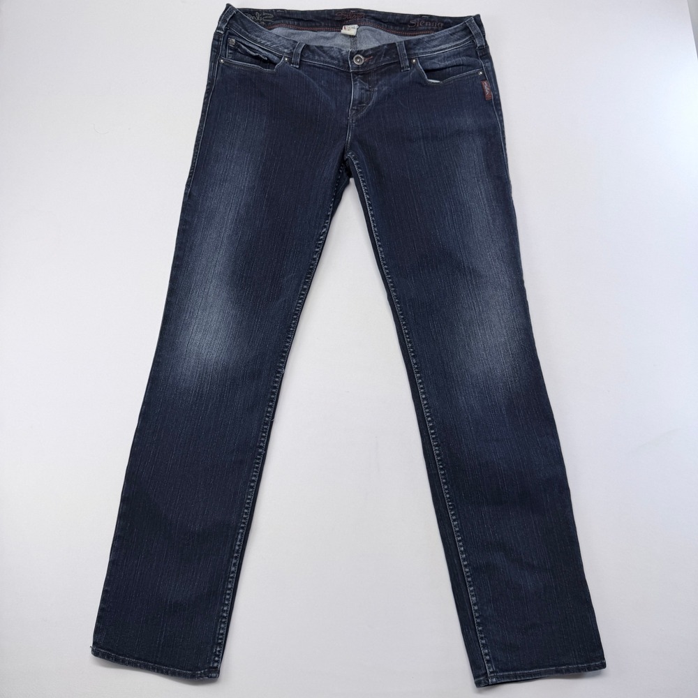 Silver Jeans Sienna Dark Wash Straight Leg Denim Blue Size 34x33